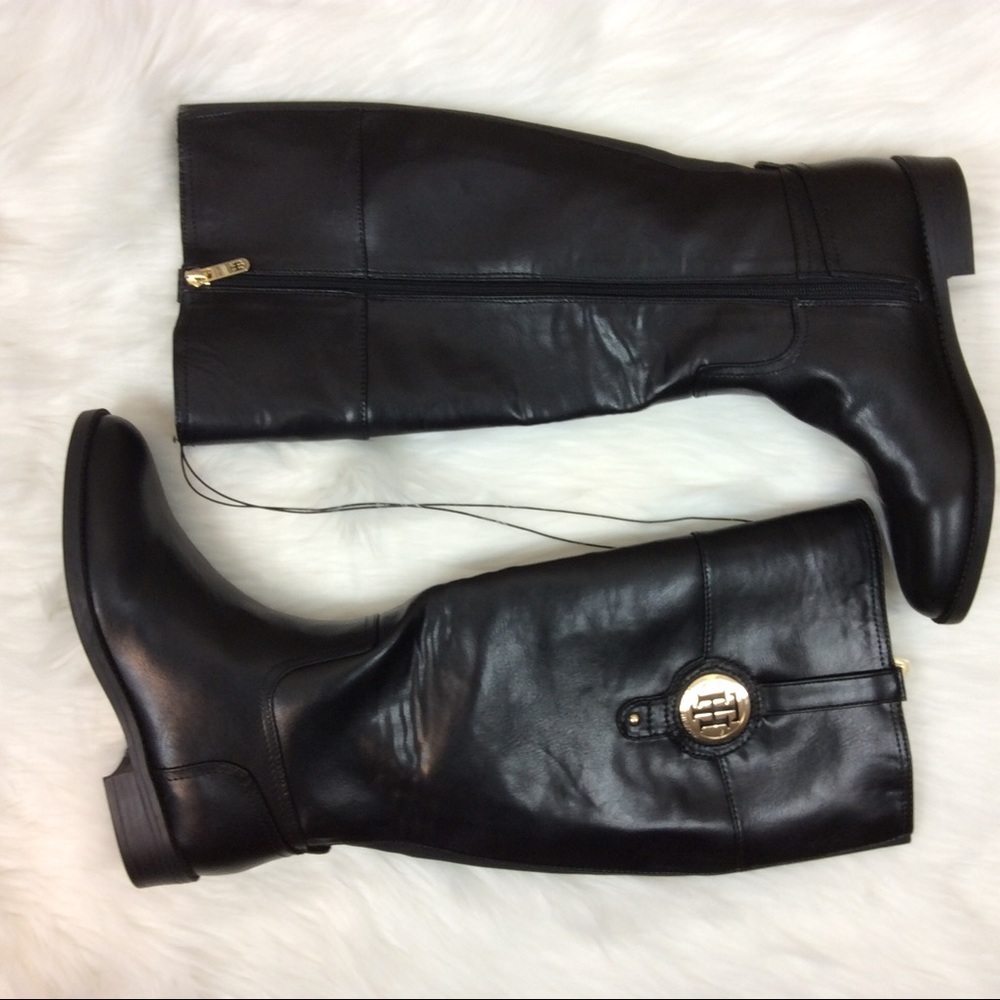 New Tommy Hilfiger Twivane Tall Riding Boots - Picture 3 of 9
